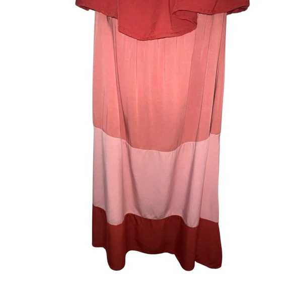 EUC Petal & Pup Jayde Dress in Rust Tiered Ruffled Midi Sundress Tie Size Small - Picture 3 of 16
